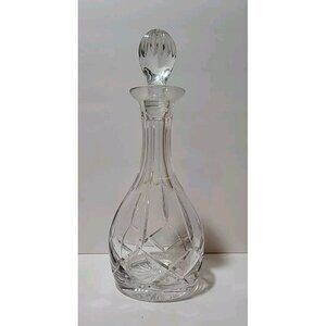 Vintage Atlantis Full Lead Crystal Glass Decanter And Stopper 12 Inches